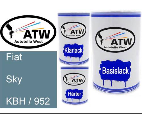 Fiat, Sky, KBH / 952: 500ml Lackdose + 500ml Klarlack + 250ml Härter - Set, von ATW Autoteile West.